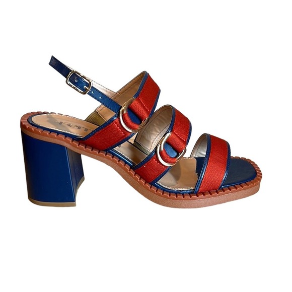FERRUCCI Red and Blue Women's Sandals - Picture 1 of 9